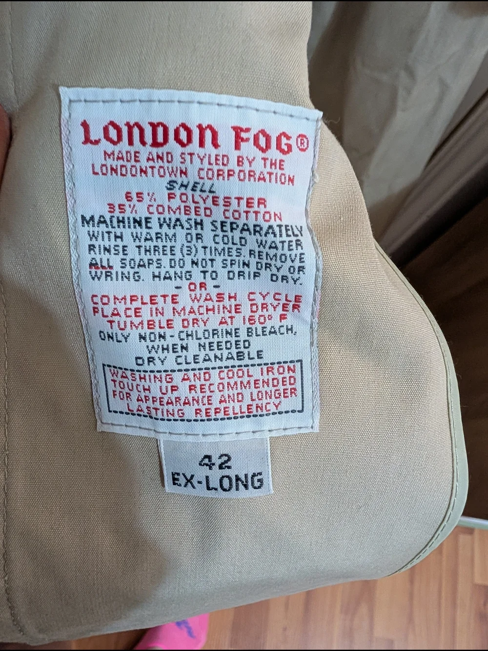 London Fog Men’s Beige Long Trench Coat